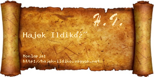 Hajek Ildikó névjegykártya